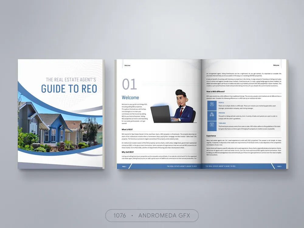 Real Estate design by Andromeda GFX. real estate design, report design, agency report, corporate design.