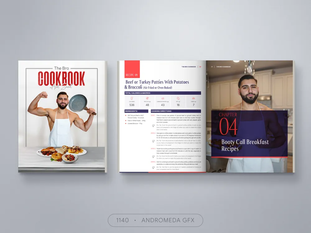 Cookbook design by Andromeda GFX. cookbook design, report design, agency report, corporate design.