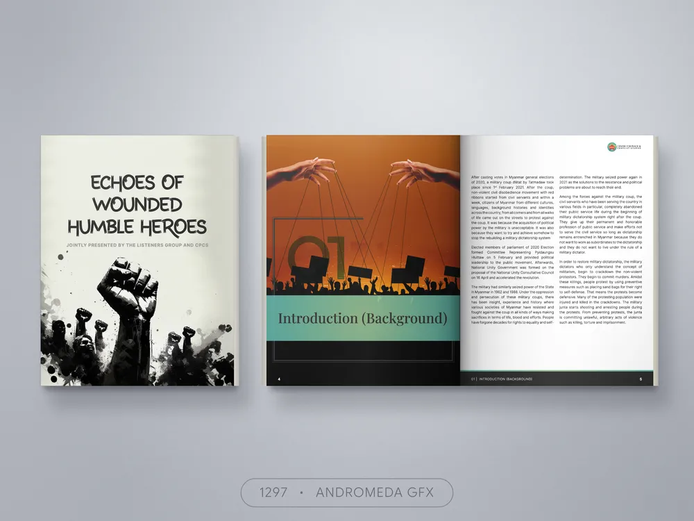 Corporate Document design by Andromeda GFX. corporate document design, report design, agency report, corporate design.