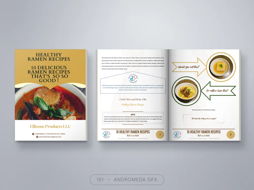 Cookbook design by Andromeda GFX. cookbook design, report design, agency report, corporate design.