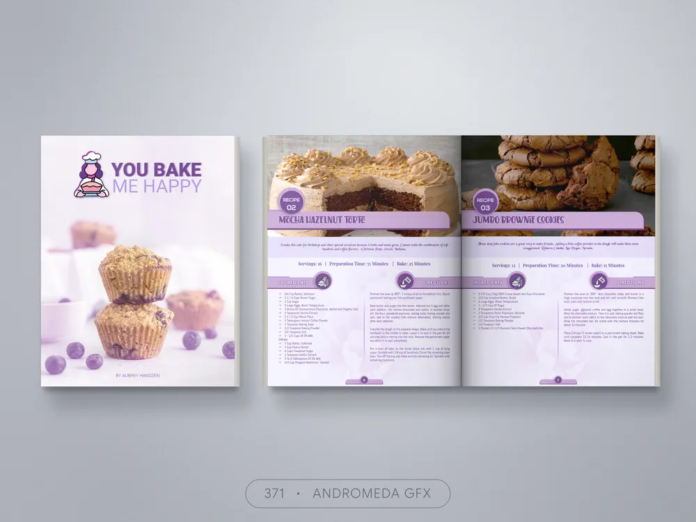 Cookbook design by Andromeda GFX. cookbook design, report design, agency report, corporate design.