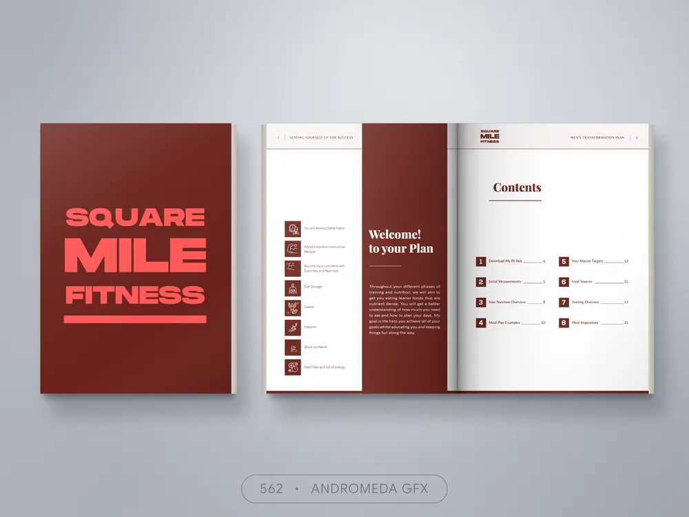 Fitness & Gym design by Andromeda GFX. fitness & gym design, report design, agency report, corporate design.