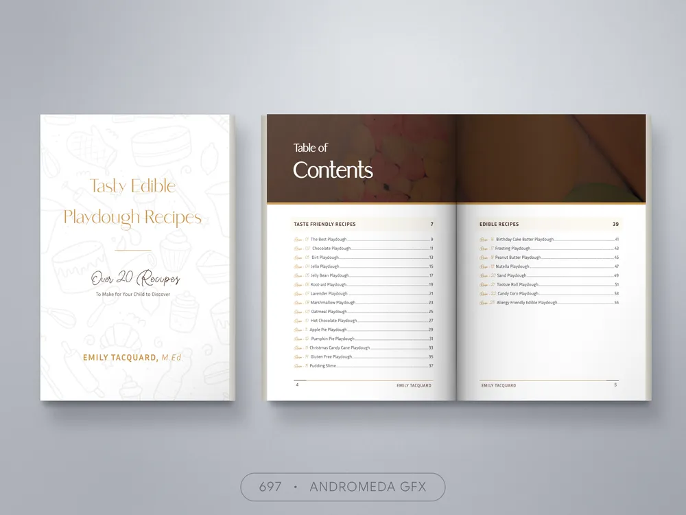 Cookbook design by Andromeda GFX. cookbook design, report design, agency report, corporate design.