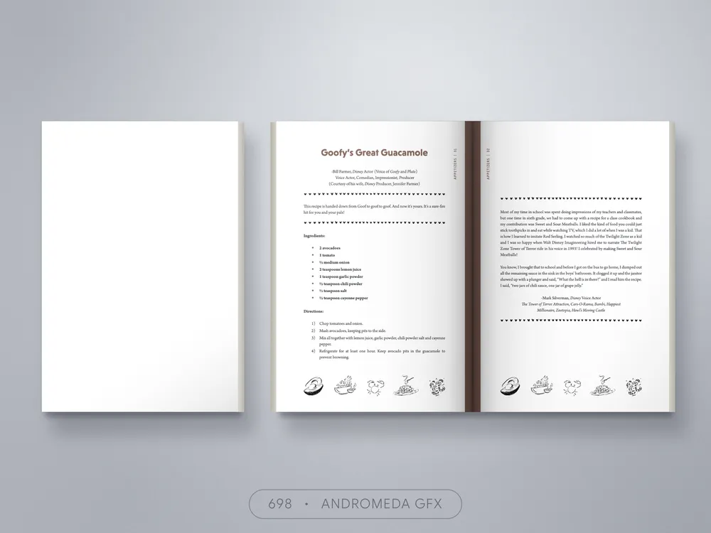Cookbook design by Andromeda GFX. cookbook design, report design, agency report, corporate design.