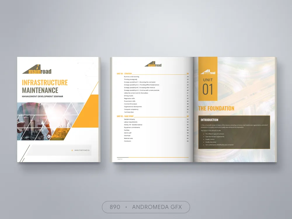 Corporate Document design by Andromeda GFX. corporate document design, report design, agency report, corporate design.