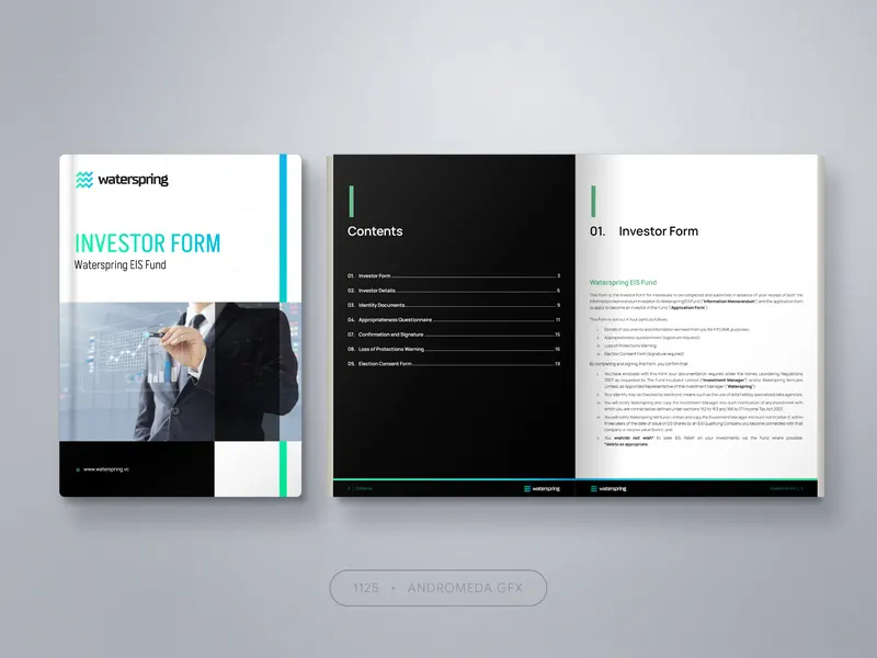 Investment: Business design by Andromeda GFX. business design, report design, agency report.