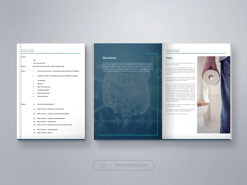 Digestive Health: Health & Medical design by Andromeda GFX. health and medical design, report design, agency report.