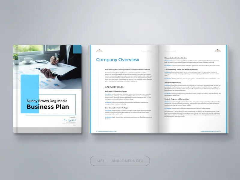 Business Plan: Business design by Andromeda GFX. business design, report design, agency report.