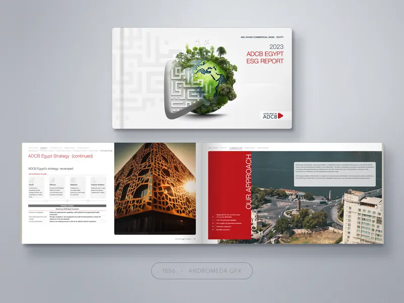 ESG: Report design by Andromeda GFX. report design, report design, agency report.
