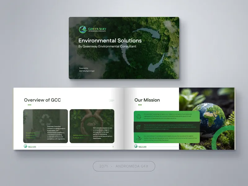 Environmental: Report design by Andromeda GFX. report design, report design, agency report.